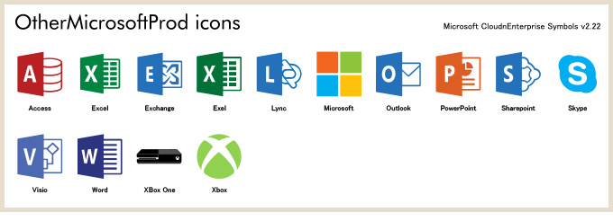 Microsoft系のアイコン Microsoft Cloudnenterprise Symbols を